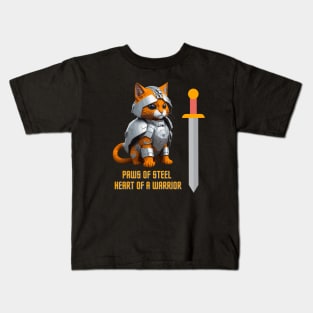 Cat in armor art Kids T-Shirt